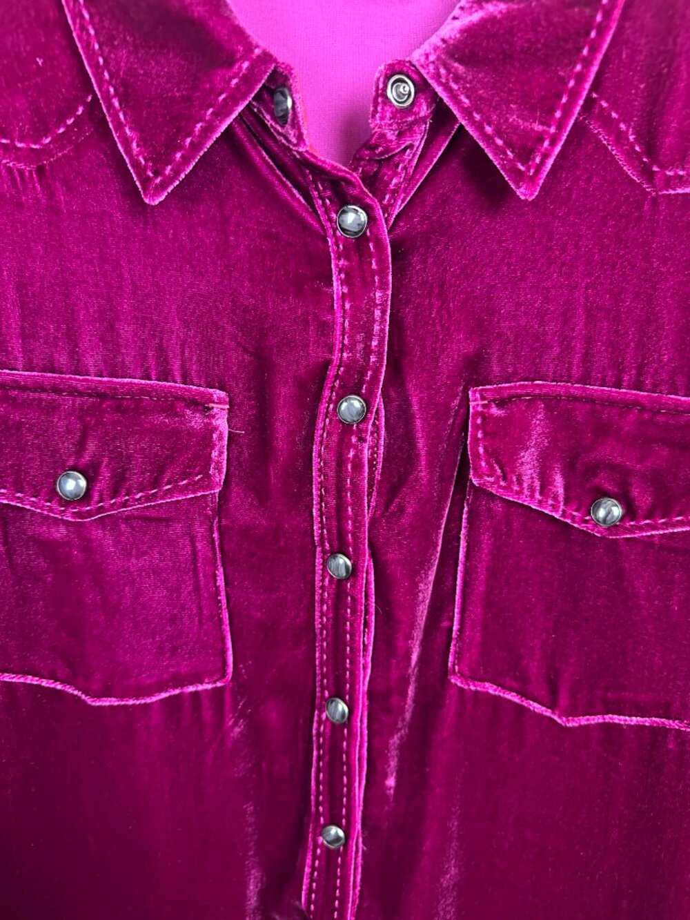 Sundance Cassity Velvet Shirt Retail $178 Color is Redbud Size Small Western - Picture 3 of 6